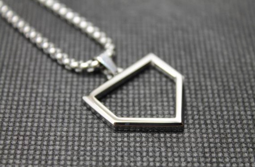Home Plate Pendant - SILVER